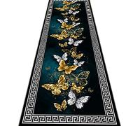 Runner Rugs Extra Long Carpet For Hallway Hall Stairs，light Luxury Non Slip Washable Narrow Rug 1m 1.5m 2m 2.5m 3m 3.5m 4m 4.5m 5m 6m - Golden Butterfly Pattern Design ( Size : 80×200cm/2.6ft×6.6ft )
