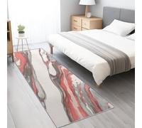 Runner Rugs for Hallway 60 x 240 cm, Gray Red Washable Rugs for Entryway Kitchen Runner, Soft Modern Abstract Lines Area Rug for Bedroom Living Room Rug, Non Slip Floor Accent Carpet for Home Decor