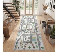 Runner Rugs for Hallway 80 x 300 cm Urban Transportation Printed Carpet | Cartoon Road Network Non-slip Carpet Runners - Washable Entrance Kitchen Long Rug for Living Room Stair Entryway Kitchen