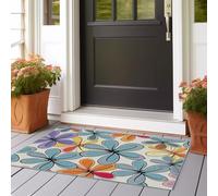 Runner Rugs for Hallway Abstract Floral Modern Washable Kitchen Entryway Low Pile Soft Area Rugs for 80x200 cm Living Room Office Narrow Runner Rugs for Beige