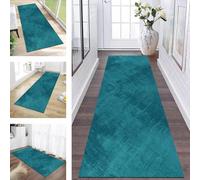 Runner Rugs for Hallway Carpets Kitchen Non Slip Door Mats Large Cyan Abstract Rug Hall Runner 40X120CM Carpet Runners for Hallways Washable Living Room Bedroom Laundry Room Indoor Entryway Mats