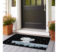 Runner Rugs for Hallway Cartoon Elephant Childlike Fun Washable Kitchen Entryway Low Pile Soft Area Rugs for 60x210 cm Living Room Office Narrow Runner Rugs for White