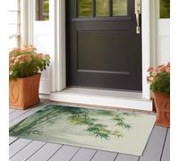 Runner Rugs for Hallway Fresh Bamboo Forest Scenery Washable Kitchen Entryway Low Pile Soft Area Rugs for 60x150 cm Living Room Office Narrow Runner Rugs for Green