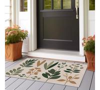 Runner Rugs for Hallway Modern Minimalist Style Plant Leaves Washable Kitchen Entryway Low Pile Soft Area Rugs for 60x240 cm Living Room Office Narrow Runner Rugs for Green