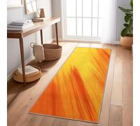 Runner Rugs for Hallway Non Slip 60 x 180 cm - Minimalism Digital Art Mottled Texture Washable Low Pile Area Rug, Orange Non-slip Long Floor Mat Carpet for Kitchen Entryway Bedroom Laundry Room