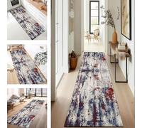 Runner Rugs for Hallway Non Slip Rug Mat 50X220CM Modern Design Carpet Runner for Hallways Washable Blue Red Area Rugs Living Room Bedroom Kitchen Floor Mat By Meter Indoor Entryway Door Mats