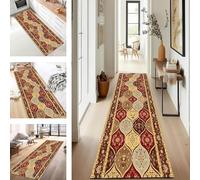 Runner Rugs for Hallway Non Slip Rug Mat 80X350CM Minimalist Design Carpet Runner for Hallways Washable Red Brown Area Rugs Living Room Bedroom Kitchen Floor Mat By Meter Indoor Entryway Door Mats