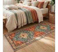 Runner Rugs for Hallway Non Slip Washable 60x180cm - Vintage Boho Hallway Runner Rug with TPR Rubber Backing Low Pile Non Shedding Kitchen Runner for Entryway Bedroom Laundry Room, Terracotta Red
