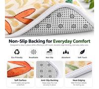 Runner Rugs for Kitchen,Blue Sky White Cloud Daisy Floral Print Non Slip Machine Washable Hallway Runner Rug,Meadow Scenery Carpet Floor Mats for Entryway Laundry Room 40X60cm