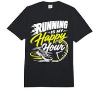 Runner Running is My Happy Hour Funny Jogging Comfort Colors Adult Heavyweight T-Shirt