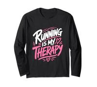 Runner Running is My Therapy Jogging Funny Running Long Sleeve T-Shirt