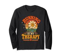 Runner Running is My Therapy Jogging Funny Running Long Sleeve T-Shirt