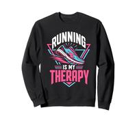 Runner RUNNING IS MY THERAPY Jogging Funny Running Sweatshirt