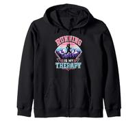Runner RUNNING IS MY THERAPY Jogging Funny Running Zip Hoodie
