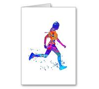 Runner Running Marathon Card Jogging Notelet Watercolour Birthday ??