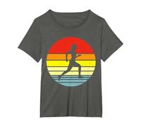 Runner Sunset Vintage T-Shirt, Women's Plus, Asphalt Grey, 4X