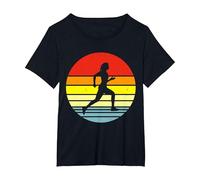 Runner Sunset Vintage T-Shirt, Women's Plus, Black, 4X