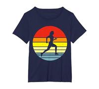 Runner Sunset Vintage T-Shirt, Women's Plus, Navy Blue, 4X