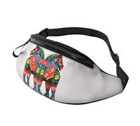 Runner Swedish Dala Horse Folk Fanny Pack for Men Women Fashion Running Waist Packs Waterproof Crossbody Bags Everywhere Belt Bag with Adjustable Strap Sports Hip Pack for Travel Wallet