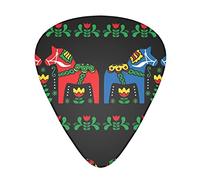 Runner Swedish Dala Horse Folk Guitar Plectrums 12 Pieces Set =>> Comfortable In The Hand With Smooth Edges Three Thicknesses To Match