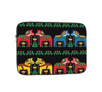 Runner Swedish Dala Horse Folk Pattern 12 inch laptop bag, inner protective sleeve, portable and suitable for business trips or travel