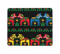 Runner Swedish Dala Horse Folk Print Mouse Pad Square Mouse Mat Non-Slip Mousepad Large Gaming Mouse Mat for Office Laptop 7.9 x 9.5 in
