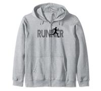Runner Track & Field Cross Country Marathon Running Graphic Zip Hoodie