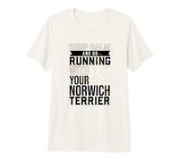 Runner with Norwich Terrier Premium T-Shirt