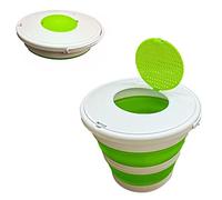 runnerequipment 5L/10L Collapsible Fishing Bucket with Locking Lid - Portable Round Fishing Water Tub With Carrying Handle & Locking Lid | Portable Plastics Water Pail with Carrying Handle, Space