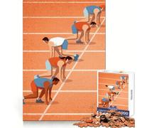 Runners at The Starting Line 1000 Piece Jigsaw Puzzles for Teenagers Jigsaw Think Toy Together Fun Sharp Cut Art Collectible (38x26cm)