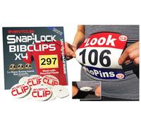 Runners Bib Clips x 4 Snap-Lock for Securing Running and Cycling Numbers. Made with Recycled Plastic. EventClips (Since 2009) Far better than Magnets.