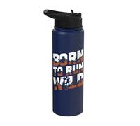 Runners Born to Run Wild Funny Running Motivation Stainless Steel Insulated Water Bottle