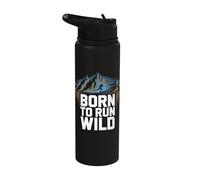 Runners Born to Run Wild Funny Running Motivation Stainless Steel Insulated Water Bottle