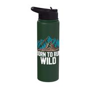 Runners Born to Run Wild Funny Running Motivation Stainless Steel Insulated Water Bottle