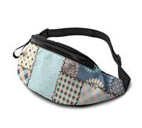 Runners Fanny Pack Women Art 3D Retro Fashion Quilted Painting Hiking Waist Bag with Headphone Jack and Adjustable Straps Zipper Fanny Pack for Travel Sports Hiking