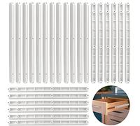 Runners for Drawers Plastic 12 Pairs 298 mm Drawer Runners 4 Holes Drawer Runners Drawer Guide Rails Drawers Pull-Out Runners for 17 mm Grooves Drawers White