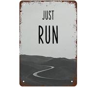 Runners Gift Runner Poster Just Run Half Marathon Marathon Running Running Motivation Motivational Inspiring Poster Retro Metal Signs Vintage Tin Sign For Plaque Poster Cafe 12x16 Inches