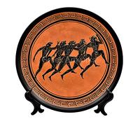 Runners Goddess Athena plate ancient Greek pottery painting decor