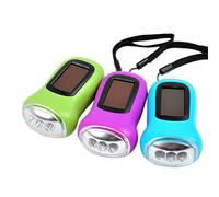 Runners Light Rechargeable 3 Hand Crank Dynamo+ Solar Power Rechargeable for Carabiner Camping Flashlight Womens Hiking Headbands (多彩, One Size)