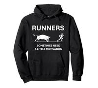 Runners Motivation Bull Chasing a Runner Funny Running Gift Pullover Hoodie