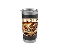 Runners Motivation Bull Chasing a Runner Funny Running Gift Stainless Steel Insulated Tumbler
