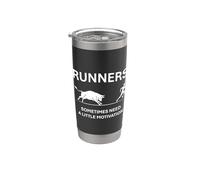 Runners Motivation Bull Chasing a Runner Funny Running Gift Stainless Steel Insulated Tumbler
