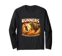 Runners Motivation T REX Chasing a Runner Funny Running Gift Long Sleeve T-Shirt