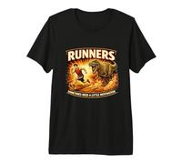 Runners Motivation T REX Chasing a Runner Funny Running Gift Premium T-Shirt