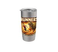 Runners Motivation T REX Chasing a Runner Funny Running Gift Stainless Steel Insulated Tumbler