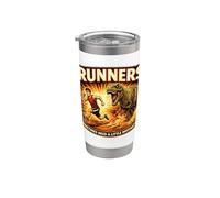 Runners Motivation T REX Chasing a Runner Funny Running Gift Stainless Steel Insulated Tumbler