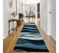 Runners Rugs for Hallway Elegant Blue Grey Gold Long Hallways Runner Carpets Non Slip 1/1.5/2/2.5/3/3.5/4/4.5/5M Rug Corridor Guest Room Hall Carpet 60x200cm