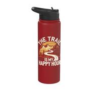 Runners The Trail is My Happy Hour Running Motivation Stainless Steel Insulated Water Bottle