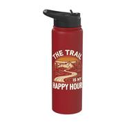 Runners The Trail is My Happy Hour Running Motivation Stainless Steel Insulated Water Bottle