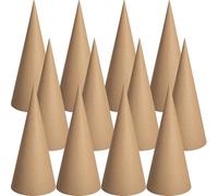 RunNico 12PCS Thick Christmas Paper Mache Cones, 9.8'' x 3.9'' Thick Cardboard Tree Cones, Open Bottom Cone for Christmas Tree Gnomes Decorations DIY Art Crafts
